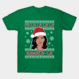 Ugly Christmas Sweater Fa La La Kamala Harris Funny Political Humor T-Shirt